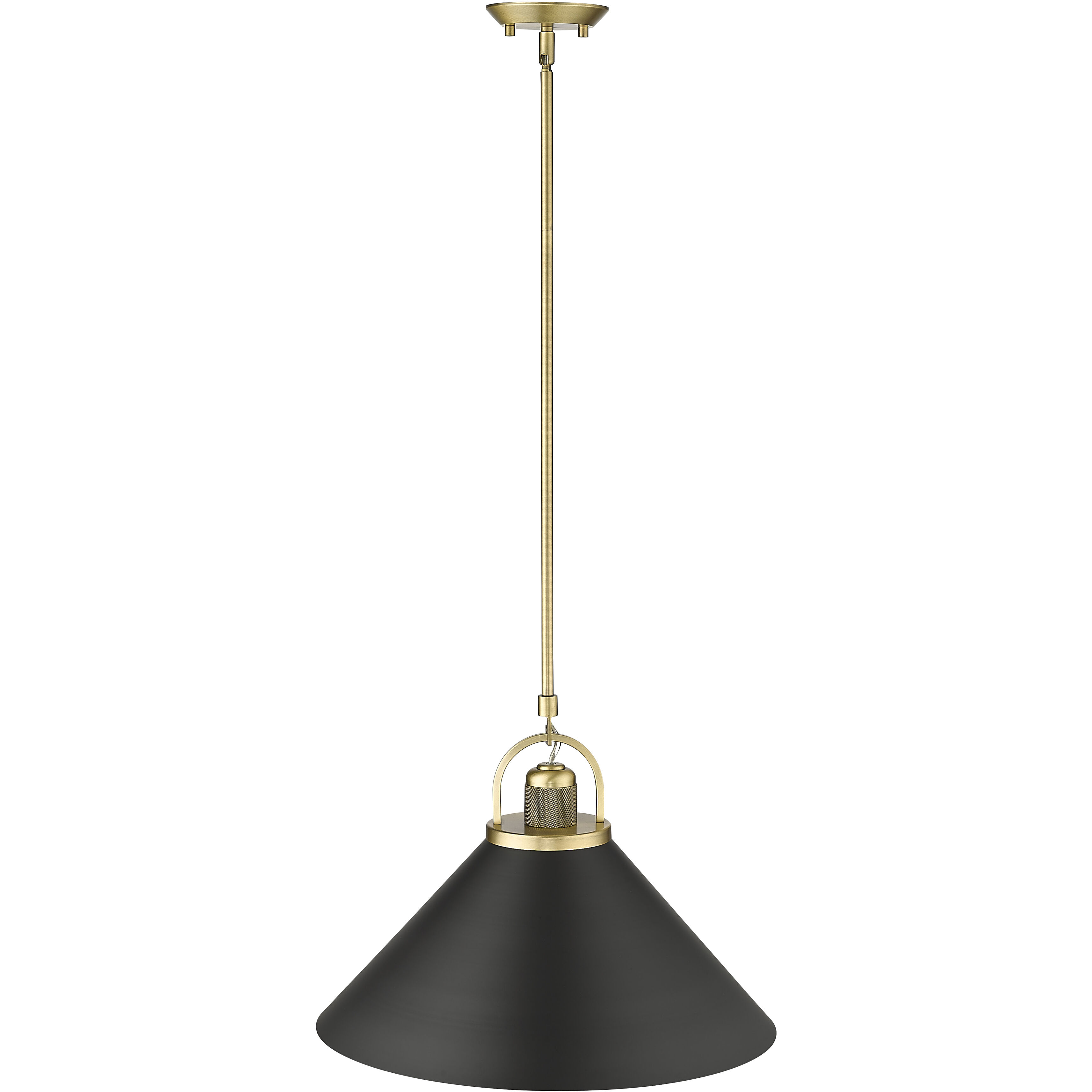 Artistan 1 Light 13.1 inch Vintage Brass/Matte Black Pendant Ceiling Light